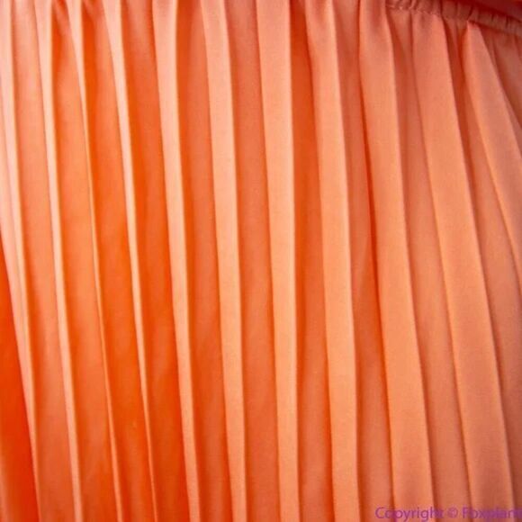 NEW EXPRESS metallic cutout pleated‎ maxi dress in coral , women's size L - Picture 11 of 16